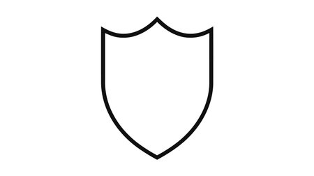 Shield Icon in trendy flat style isolated on gray background. Vector illustration.のイラスト素材