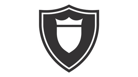 Shield Icon in trendy flat style isolated on gray background. Vector illustration.のイラスト素材