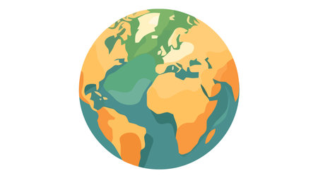 Flat planet Earth icon. Vector illustration for web banner, web and mobile, infographics.のイラスト素材