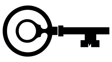 Old door key vector icon illustration isolated on white background.のイラスト素材