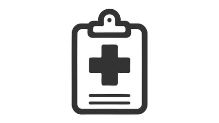 Medical record icon, medical report icon, vector illustration isolated on white background.のイラスト素材