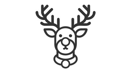 Christmas Deer icon. Christmas icon in gray color on white backgroundのイラスト素材