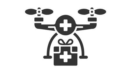 Medical drone and and health care icon. Medical illustration on white background.のイラスト素材