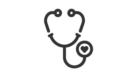 Stethoscope graphic icon. Stethoscope sign isolated on white background. Symbol medicine. Vector illustration.のイラスト素材