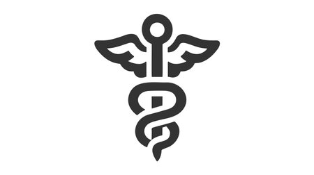 Modern depiction of the caduceus, vector silhouette.のイラスト素材