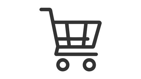 Shopping cart, gurney in supermarket isolated flat web mobile icon. Vector graphic illustration. Logotype, logo.のイラスト素材