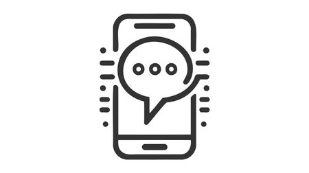 Mobile Phone Line Icon Smartphone with white screen vector eps10.のイラスト素材