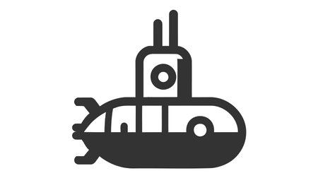 military submarine watercraft sub vector icon for website.のイラスト素材