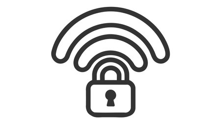 Wifi symbol and lock icon. Blocked wireless internet signal. Wi-Fi signal error. Failure wifi icon. Disconnected wireless internet signal. Vector illustration isolated on white background.のイラスト素材