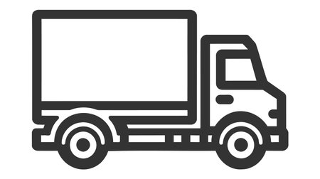 Simple truck silhouette, Delivery icon on white background.のイラスト素材
