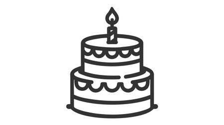 Line cake Icon isolated on white background.