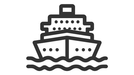 Ship icon flat. Black pictogram on white background. Vector illustration symbol.のイラスト素材