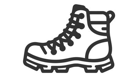Hiking boot vector icon. filled flat sign for mobile concept and web design. Mens shoe boots glyph icon. Symbol, logo illustration. Vector graphicsのイラスト素材