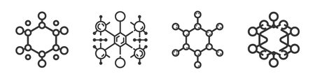 Premium set of molecule line icons. Web symbols for web sites and mobile appのイラスト素材