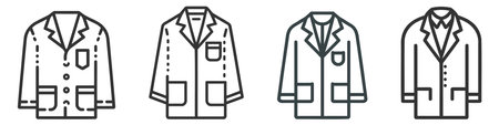 Lab Coat Icon illustration set on white backgroundのイラスト素材