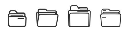 Folder icon set, vector design element pack on white background.のイラスト素材