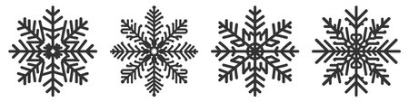 Snowflake icon set, pack, collection isolated on white background.のイラスト素材