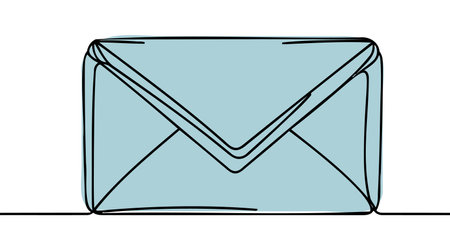 Continuous line drawing of envelope. Vector illustration.のイラスト素材