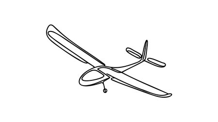 Continuous line art or One Line drawing Air gliding for vector illustration, extreme sports. graphic design modern continuous line drawing.のイラスト素材