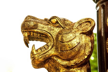 Tiger head statue の写真素材