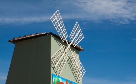 Wind turbine in the garden の写真素材