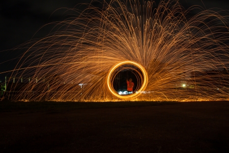 Fire dancing の写真素材