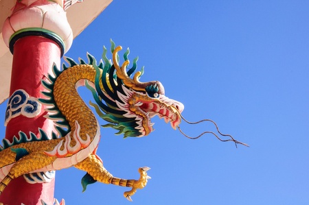 Chinese style blue dragon statue