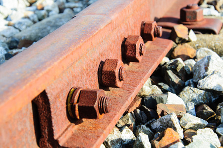 view of the railway track on a sunny dayの写真素材