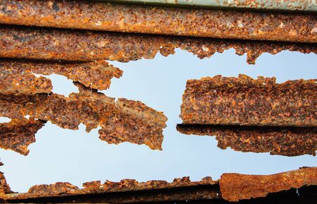 Rusty  corrugated metal texture 
