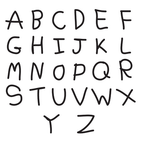 Font A-Z drawing by hand vector illustration.のイラスト素材