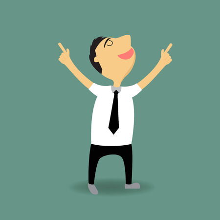 Cartoon businessman happy and chill vector illustration.のイラスト素材