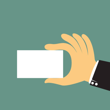 cartoon hand holding white paper vector illustration.のイラスト素材
