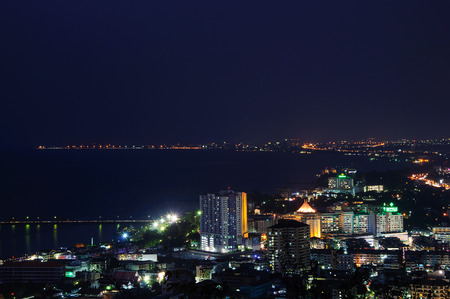 view of city scape at nighttimeの写真素材