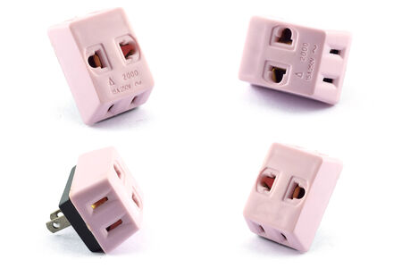 converter plug travel adapter isolatedの写真素材