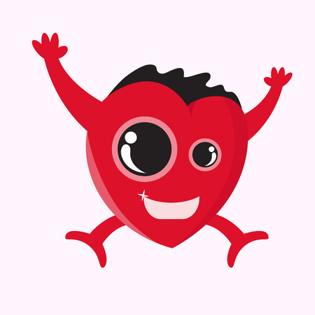 heart monster vector illustration.のイラスト素材