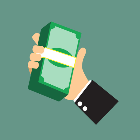 Hand holding Money vector illustrationのイラスト素材