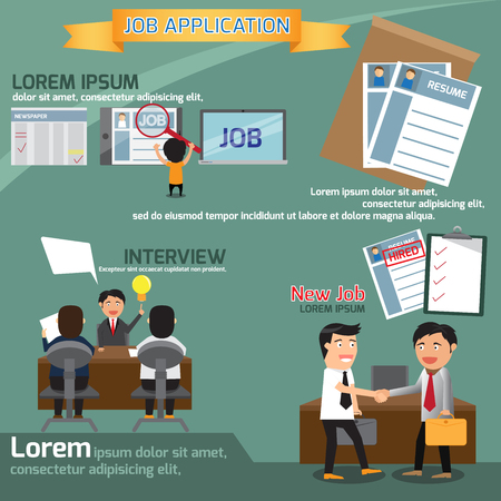 job application infographics element, business concept vector illustration.のイラスト素材
