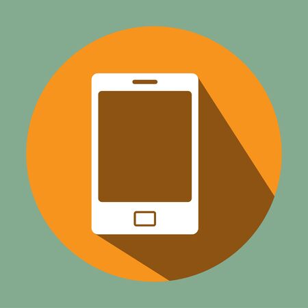Flat long shadow Icon of smartphone, vector illustration.の写真素材