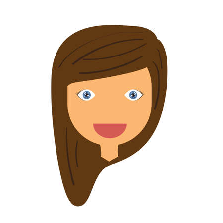 cartoon girl face emotion illustration.のイラスト素材