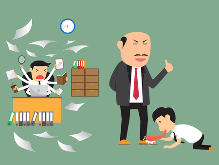 bad and good employee practice.のイラスト素材