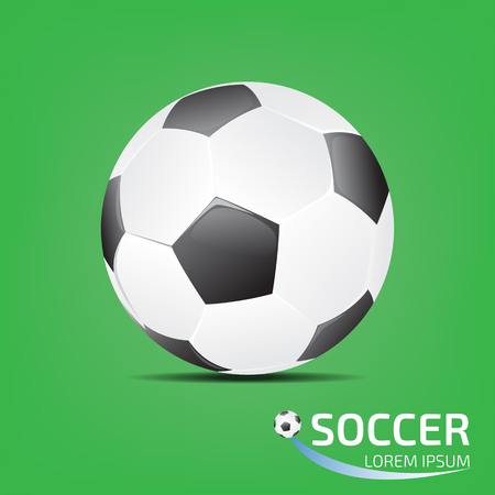 soccer ball on green backgroundのイラスト素材