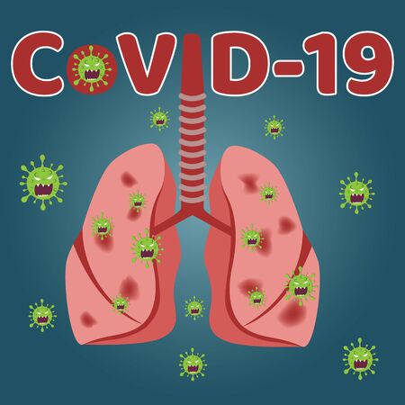 Coronavirus : CoVID elements banner, health and medical. Novel Coronavirus 2019 spreader. Pneumonia disease. CoVID-19 Virus outbreak spread.のイラスト素材
