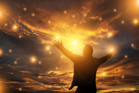Human hands open palm up worship. Eucharist Therapy Bless God Helping Repent Catholic Easter Lent...