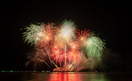 International firework festival Pattaya, Thailand. Beautiful fireworks festival light up the sky...