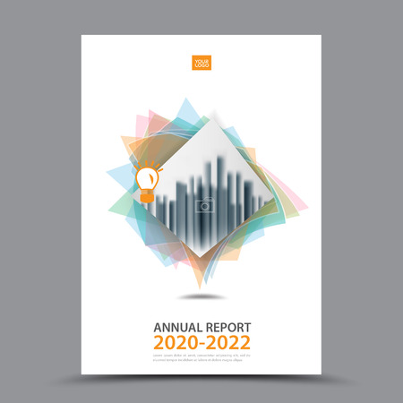 Brochure template layout, cover design annual report, magazine, flyer or booklet in A4, magazine, advertising, poster, leaflet, business layout, polygon vector illustrationのイラスト素材