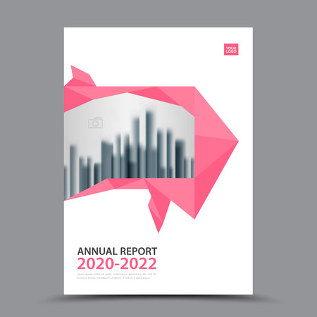 Pink Brochure template layout, cover design annual report, magazine, flyer or booklet in A4, magazine, advertising, poster, leaflet, business layout, polygon vector illustrationのイラスト素材