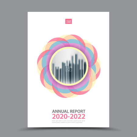 Pink Brochure template layout, cover design annual report, magazine, flyer or booklet in A4, magazine, advertising, poster, leaflet, business layout, polygon vector illustrationのイラスト素材