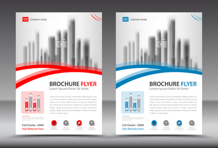 Business brochure flyer template designs with city background.のイラスト素材