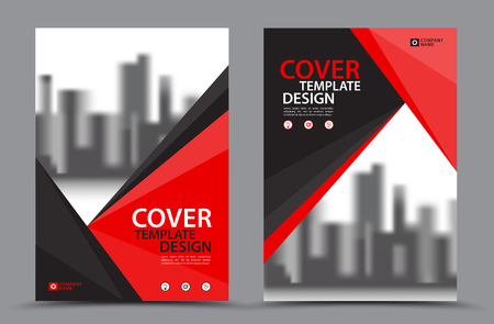 Red Color Scheme with City Background Business Book Cover Design Template in A4. Brochure layout, Annual Report, Magazine, Poster, Presentation, Portfolio, Flyer, Banner, Website, leaflet, other.のイラスト素材