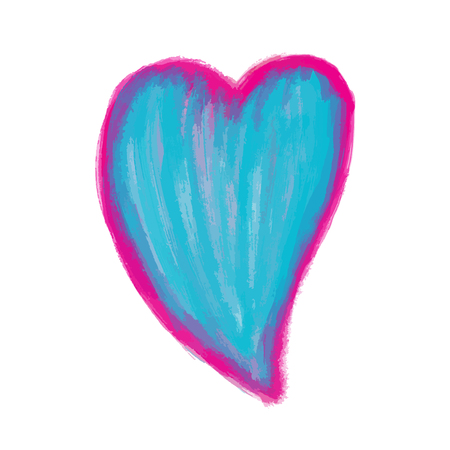 blue Heart Painted watercolor vector illustration, hand drawn heart isolated, Sketch for for valentines day or weddingのイラスト素材